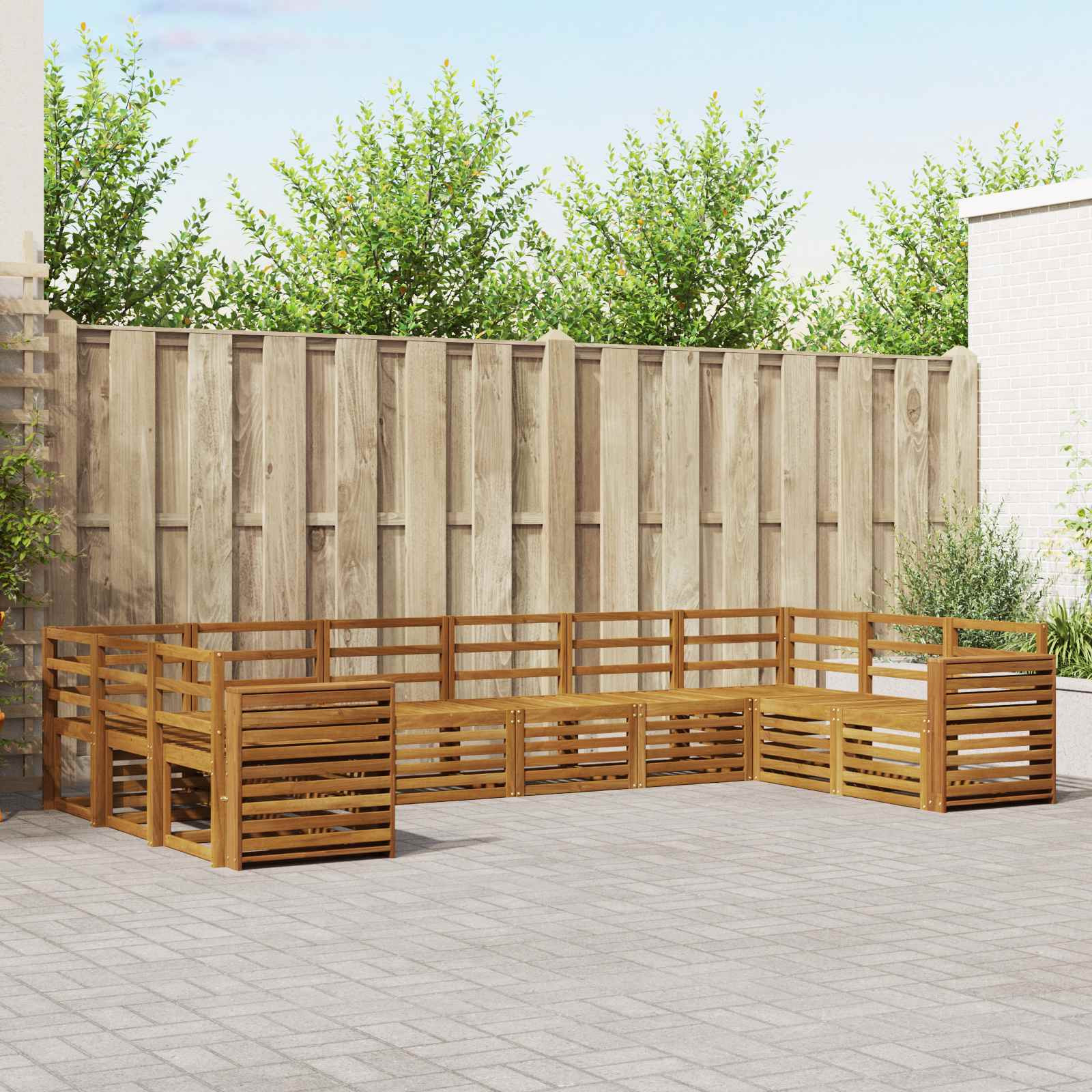 vidaXL Ecksofa Set 10 pcs Natur