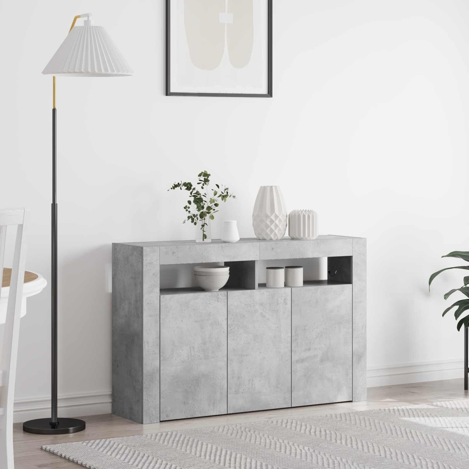 vidaXL Sideboard Beton Grau 116 x 30 x 75 cm Holzwerkstoff