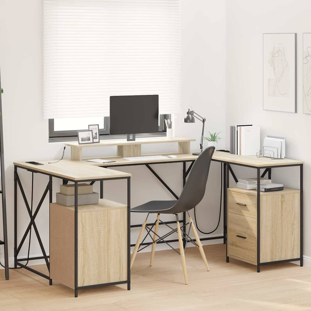 vidaXL Schreibtisch Sonoma-Eiche 182 x 101 x 87,5 cm Holzwerkstoff