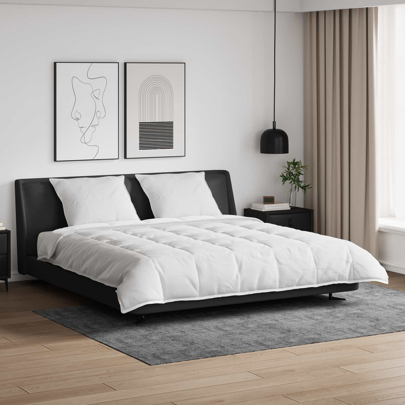 vidaXL Bettdecken Set mit Kissen 3 pcs Weiß Daunenfeder