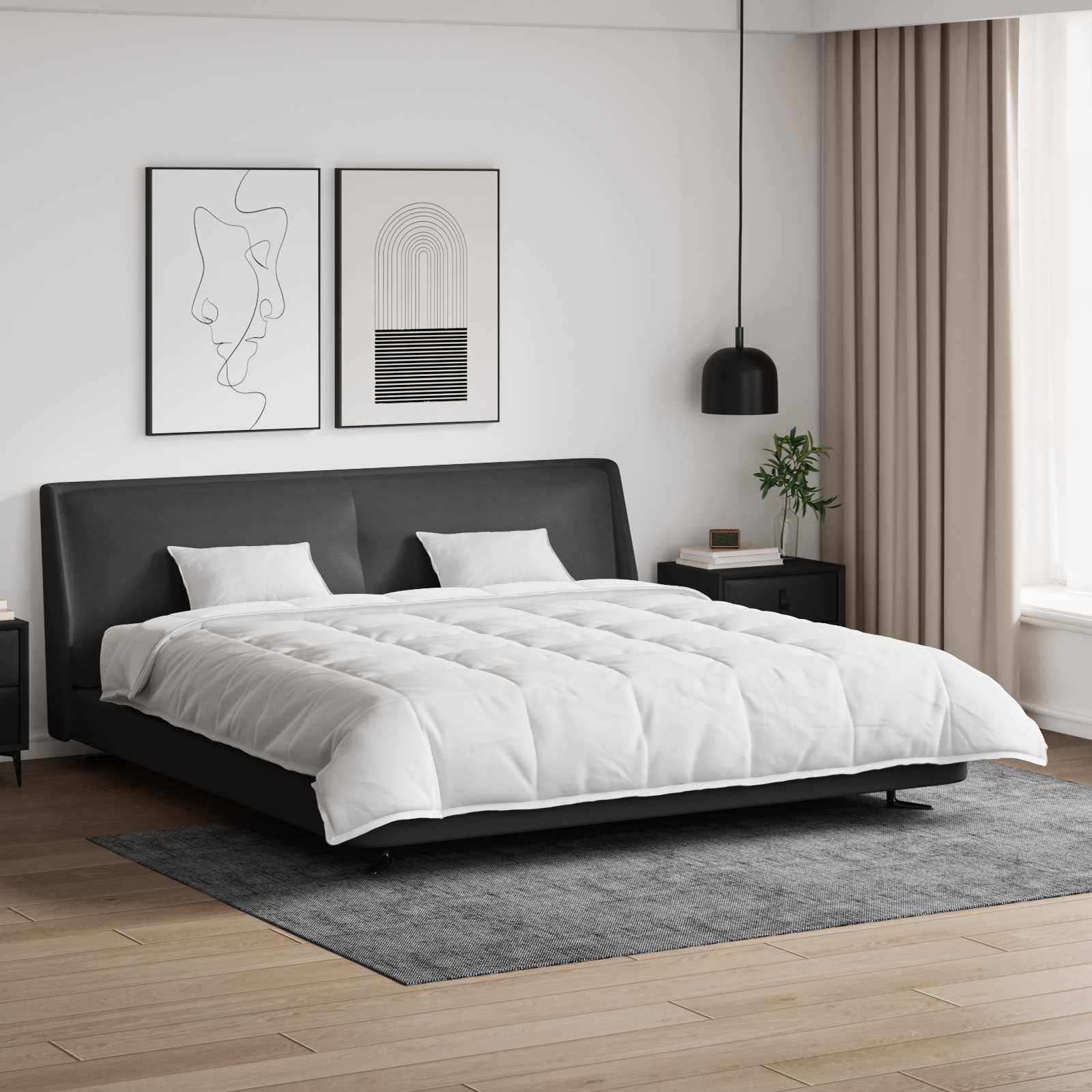 vidaXL Bettdecken Set mit Kissen 3 pcs Weiß Daunenfeder