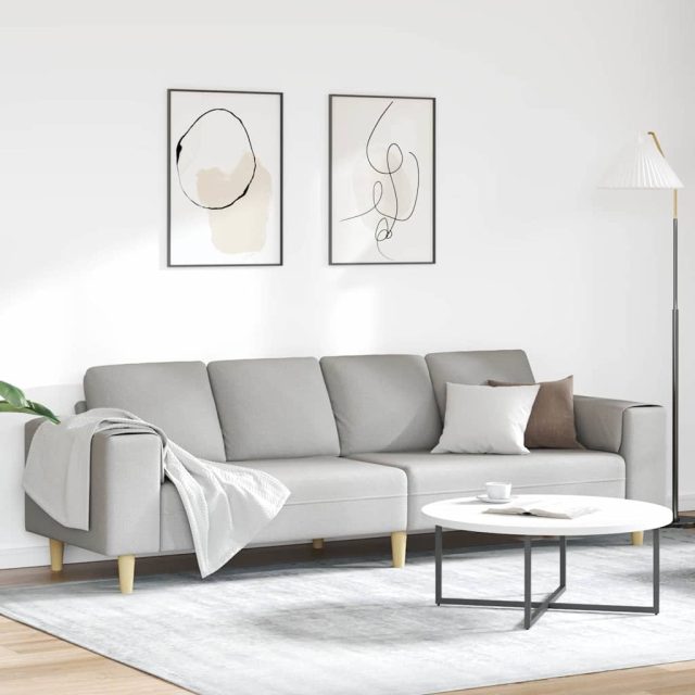vidaXL Wohnzimmer Couch Wolkengrau 250 x 77 x 76 cm Polyester