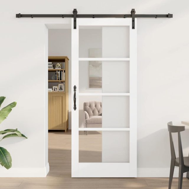 vidaXL Schiebetür ORKDAL Weiß und Schwarz 83 x 202 cm