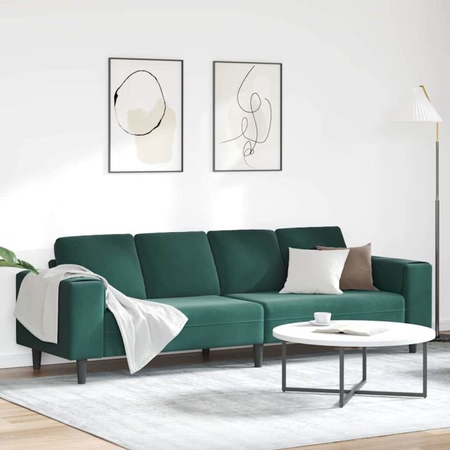 vidaXL Wohnzimmer Couch Dunkelgrün 250 x 77 x 76 cm