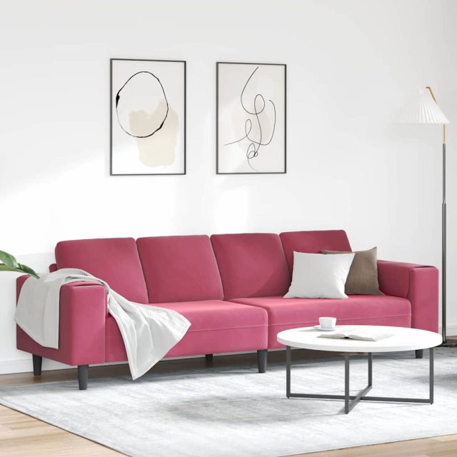 vidaXL Wohnzimmer Couch Weinrot 250 x 77 x 76 cm