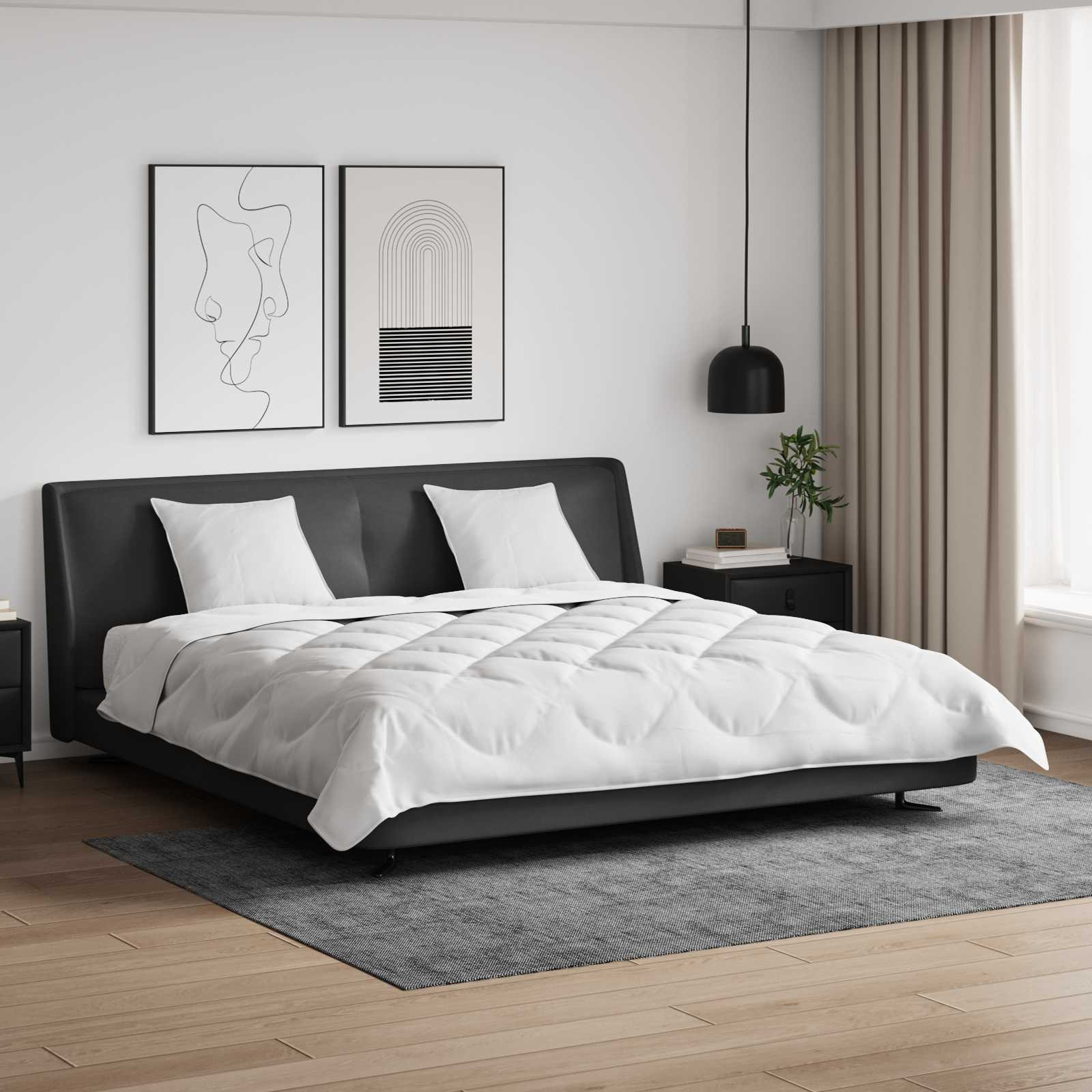 vidaXL Decke mit Kissen mit Kissen 3 pcs Weiß Mikrofaser
