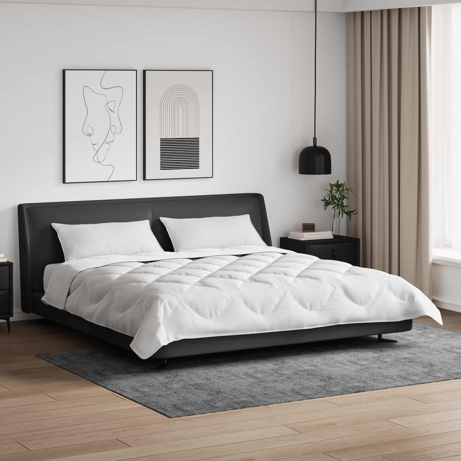 vidaXL Decke mit Kissen mit Kissen 3 pcs Weiß Mikrofaser