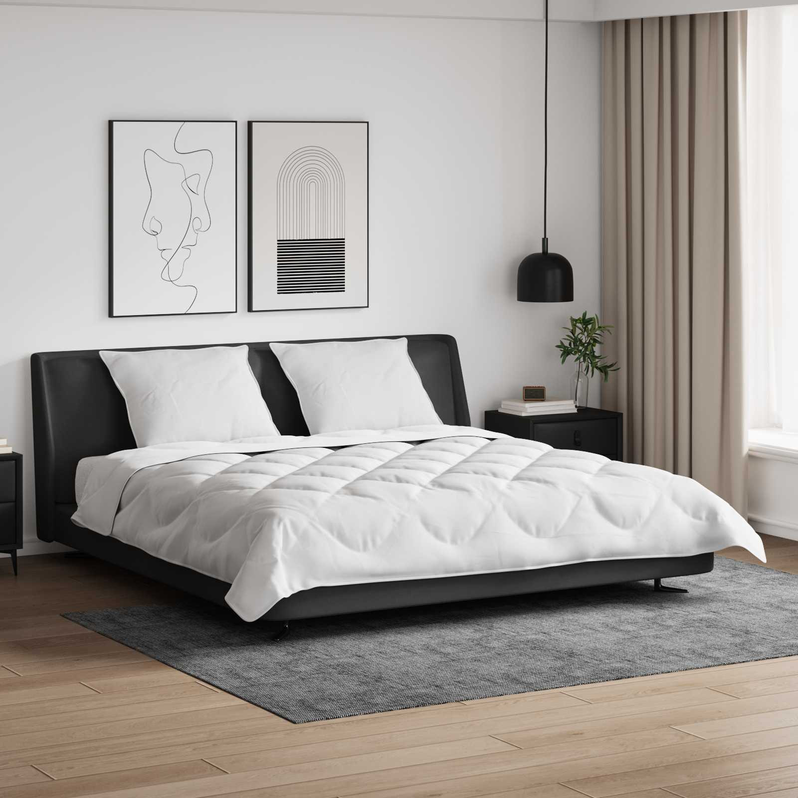 vidaXL Decke mit Kissen mit Kissen 3 pcs Weiß Mikrofaser