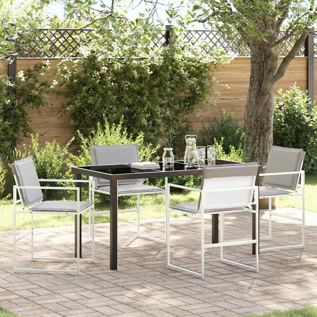 vidaXL Garten Essgruppe 5 pcs Weiß 140 x 70 x 73 cm