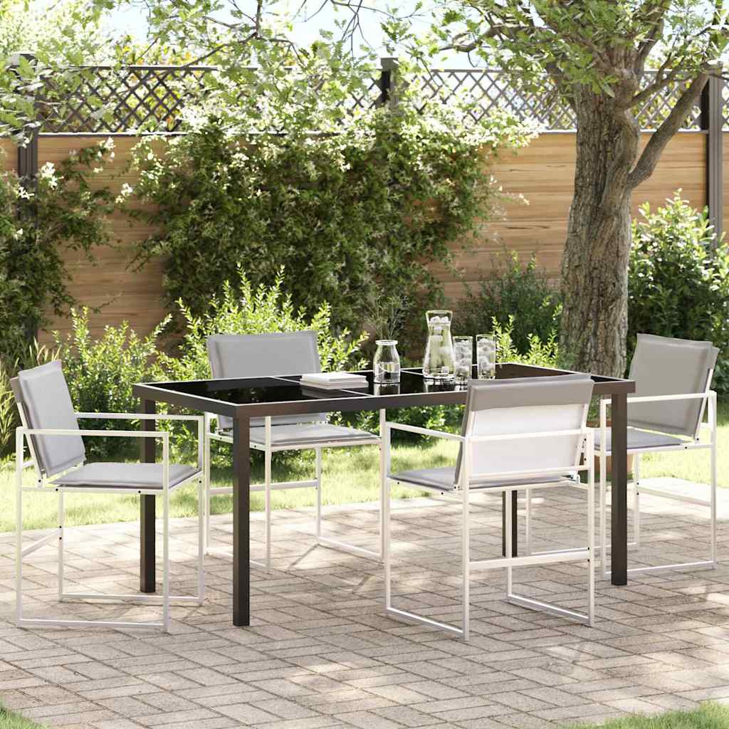 vidaXL Garten Essgruppe 5 pcs Weiß 160 x 80 x 73 cm