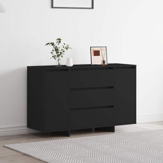 vidaXL Sideboard mit Schubladen Schwarz 120 x 41 x 75 cm Holzwerkstoff