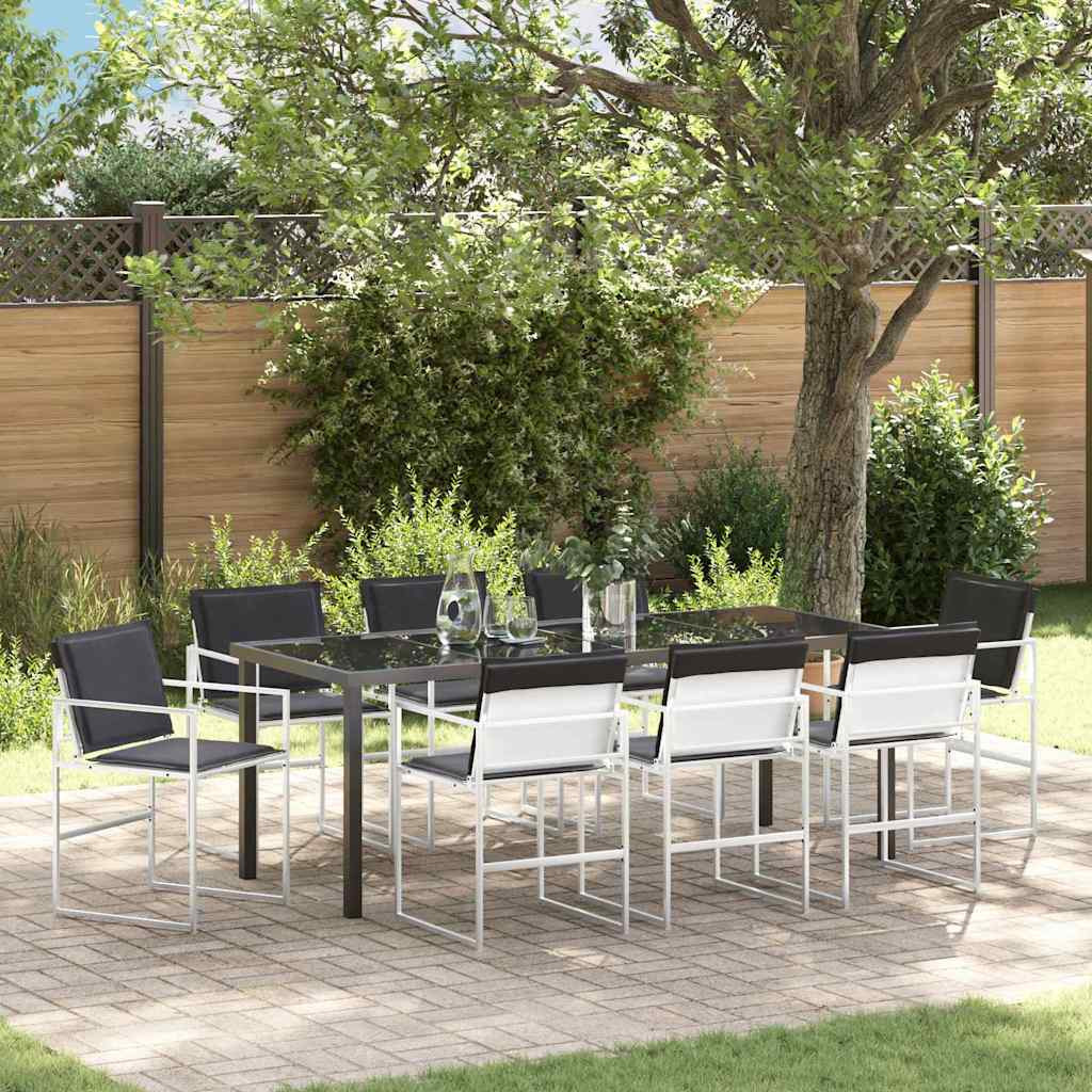 vidaXL Garten Essgruppe 9 pcs Weiß 200 x 80 x 73 cm