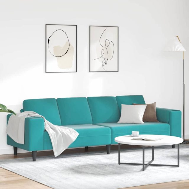 vidaXL Wohnzimmer Couch Türkis 250 x 188 x 76 cm
