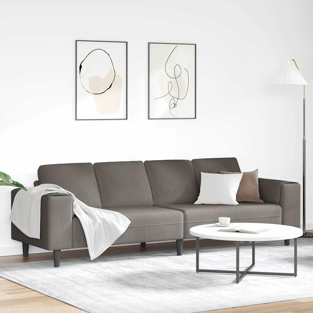 vidaXL Sofa Hellgrau 250 x 77 x 76 cm Cordstoff