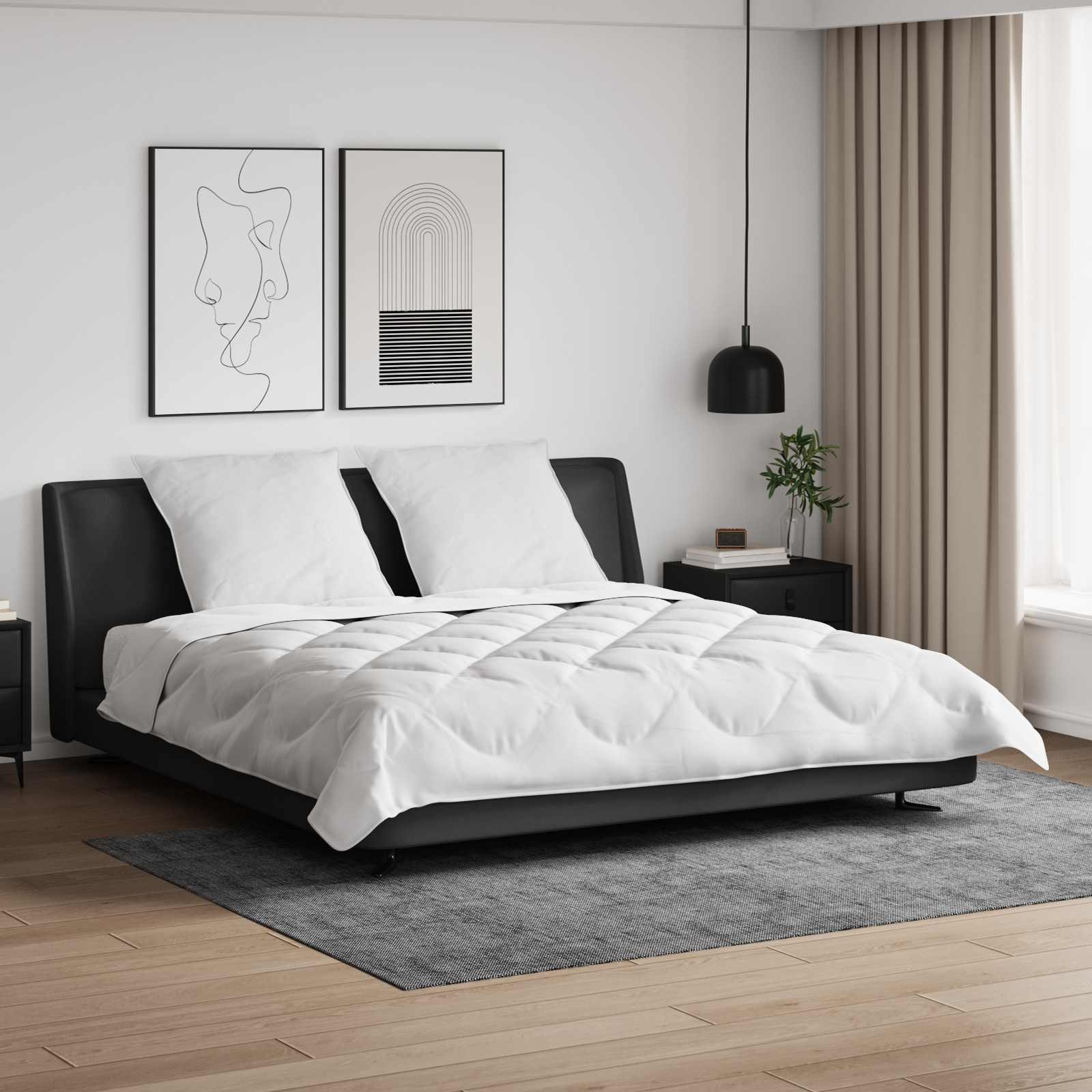 vidaXL Decke mit Kissen mit Kissen 3 pcs Weiß Mikrofaser