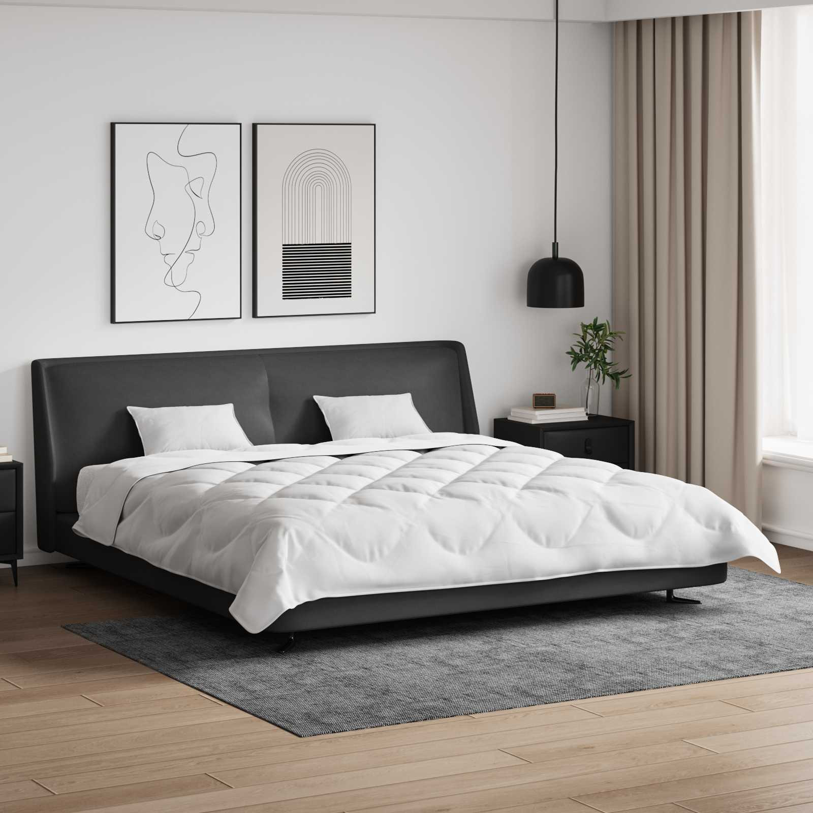 vidaXL Decke mit Kissen mit Kissen 3 pcs Weiß Mikrofaser