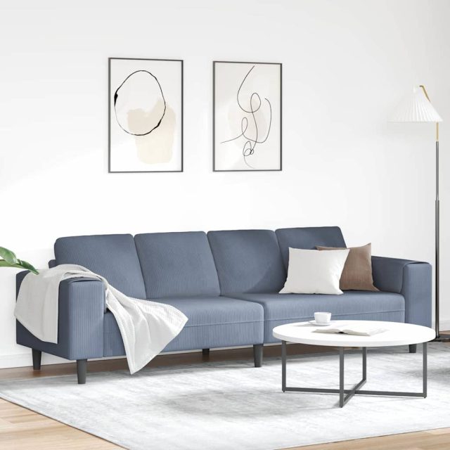 vidaXL Sofa Blau 250 x 77 x 76 cm Cordstoff