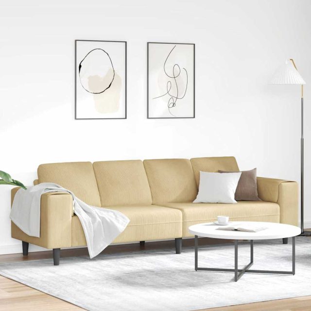 vidaXL Sofa Grau-Grün 250 x 77 x 76 cm Cordstoff