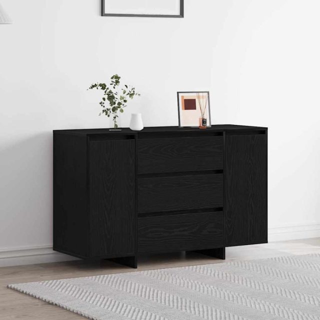 vidaXL Sideboard Schwarz Eichen-Optik 120 x 41 x 75 cm Holzwerkstoff