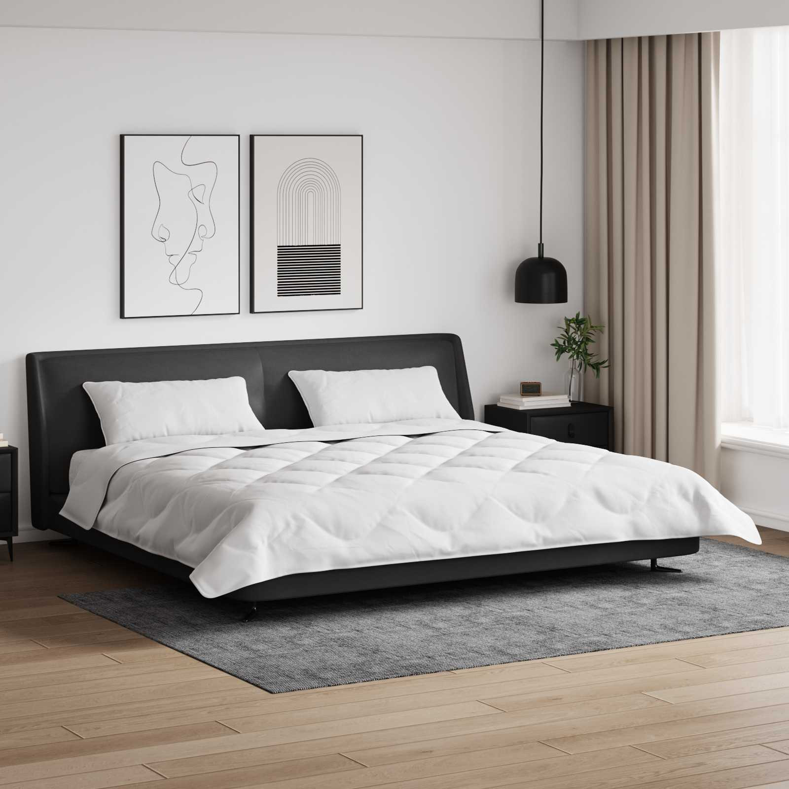 vidaXL Decke mit Kissen 3 pcs Weiß Mikrofaser und Daunenfedern