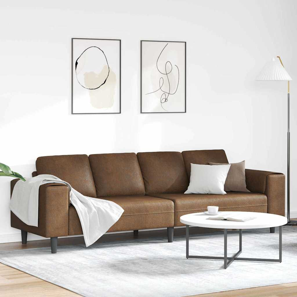 vidaXL Wohnzimmer Couch Braun 250 x 77 x 76 cm