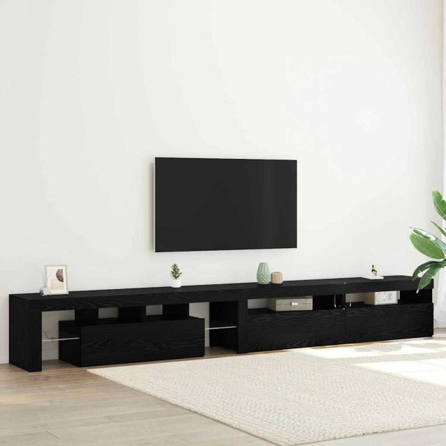 vidaXL TV-Schränk 3 pcs Schwarz Eichen-Optik 290 x 36,5 x 40 cm
