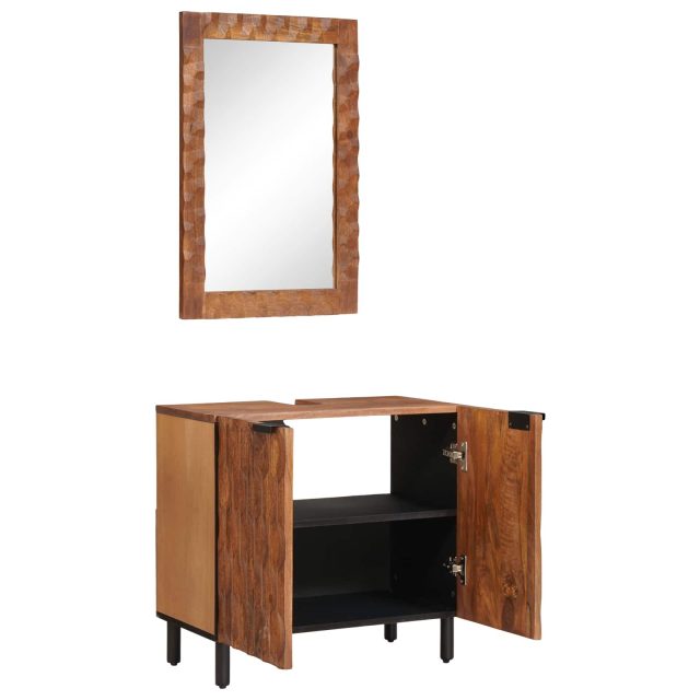 vidaXL Badezimmer Sets 2 pcs Akazie Braun Winish Massivholz Mango