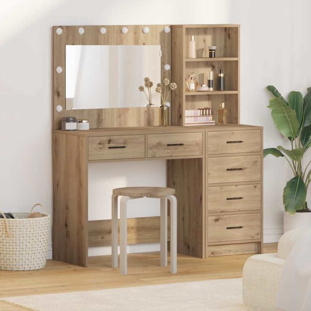 vidaXL Schminktisch 2 pcs Braun 78,5 x 41 x 135 cm Holzwerkstoff