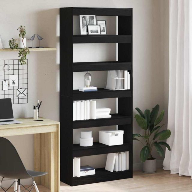 vidaXL Bücherregal Schwarz Eichen-Optik 80 x 30 x 198 cm Holzwerkstoff