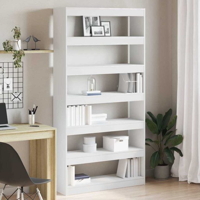 vidaXL Bücherregal Weiß 100 x 30 x 198 cm Holzwerkstoff