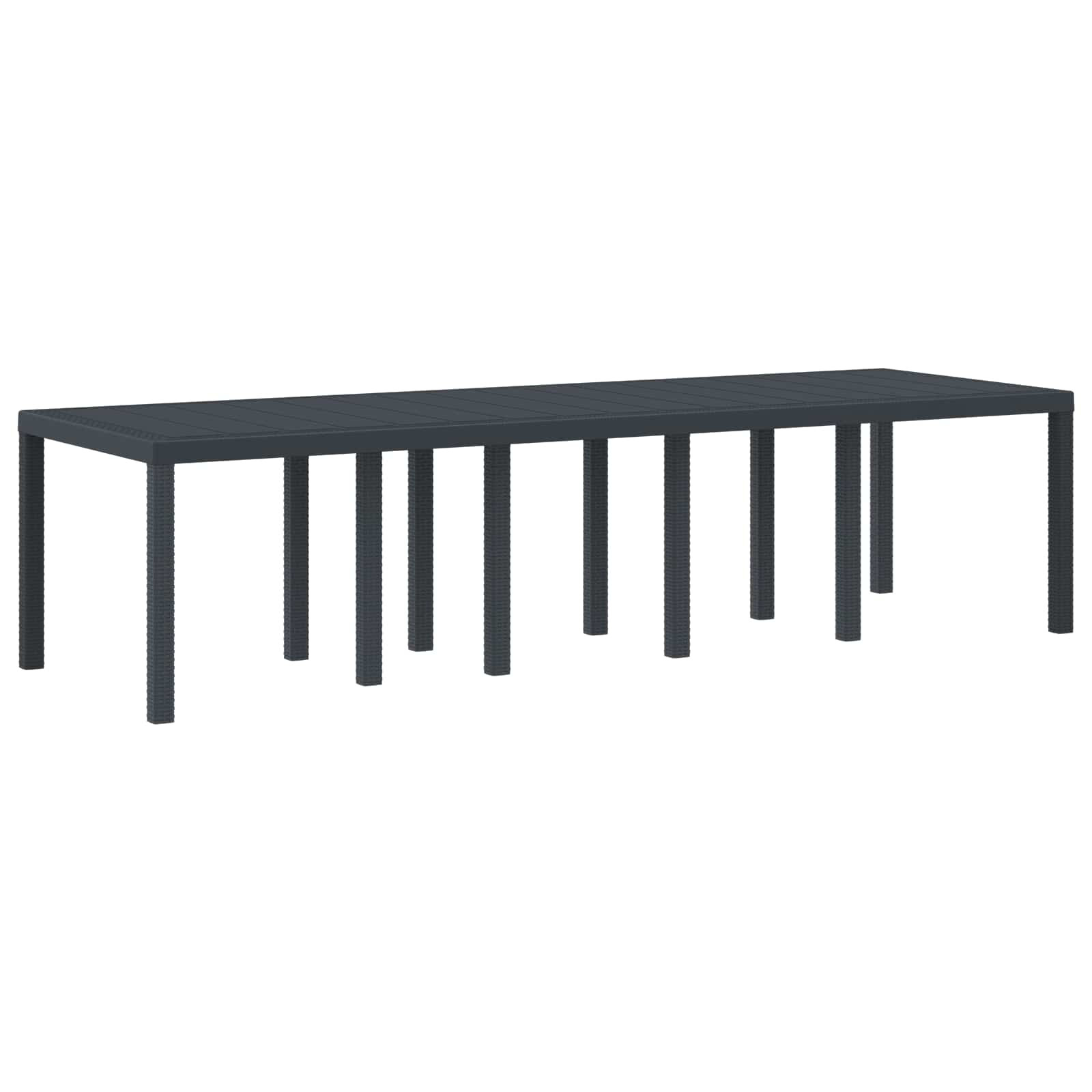 vidaXL Gartentisch Anthrazit 300 x 100 x 73 cm Poly-Rattan