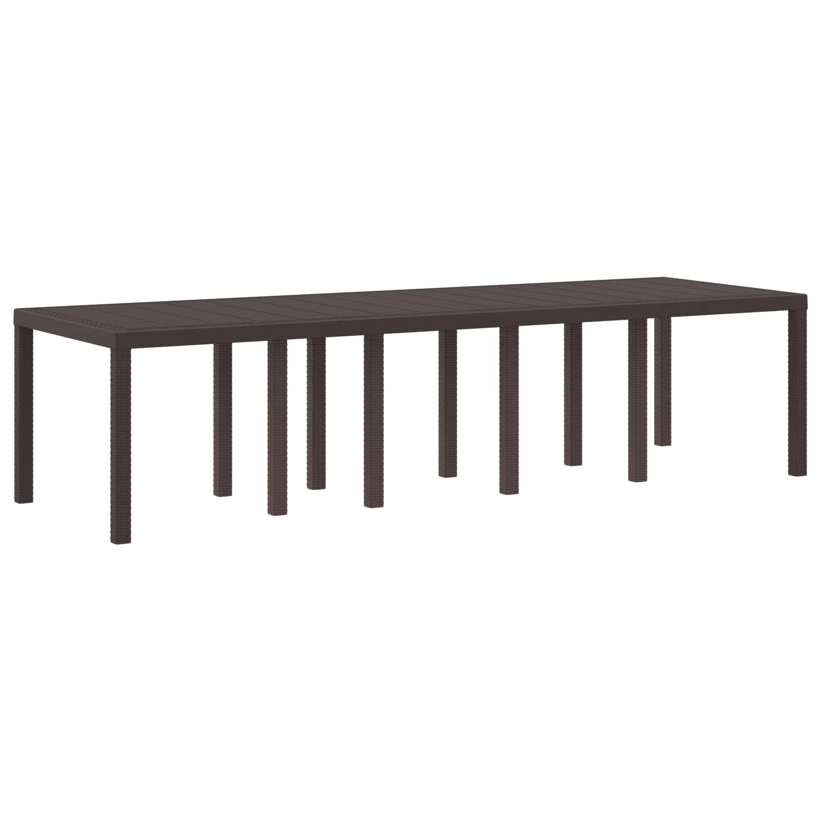 vidaXL Gartentisch Braun 300 x 100 x 73 cm Poly-Rattan