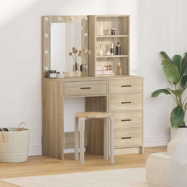vidaXL Schminktisch 2 pcs Braun 50 x 41 x 135 cm Holzwerkstoff