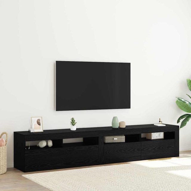 vidaXL TV-Schränk 2 pcs Schwarz Eichen-Optik 210 x 35 x 40 cm