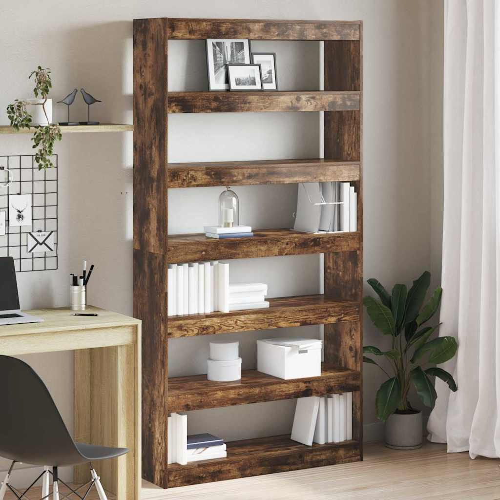 vidaXL Bücherregal Geräucherte Eiche 100 x 30 x 198 cm Holzwerkstoff