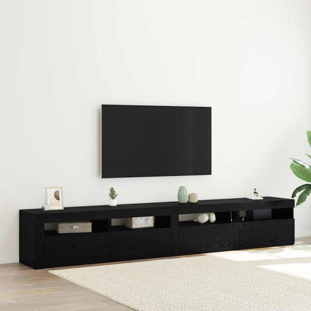 vidaXL TV-Schrankset 3 pcs Schwarz Eichen-Optik 240 x 35 x 40 cm