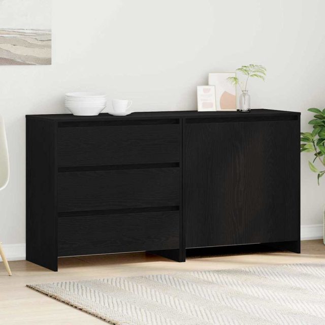 vidaXL Sideboard 2 pcs Schwarz 70 x 41 x 75 cm Holzwerkstoff