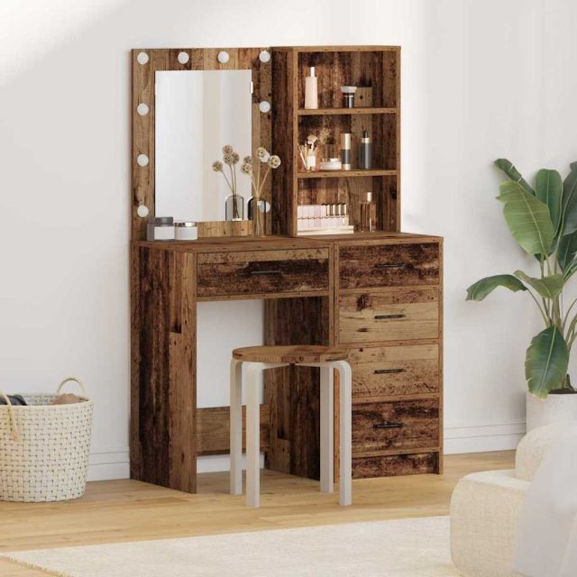vidaXL Schminktisch 2 pcs Braun 50 x 41 x 135 cm Holzwerkstoff