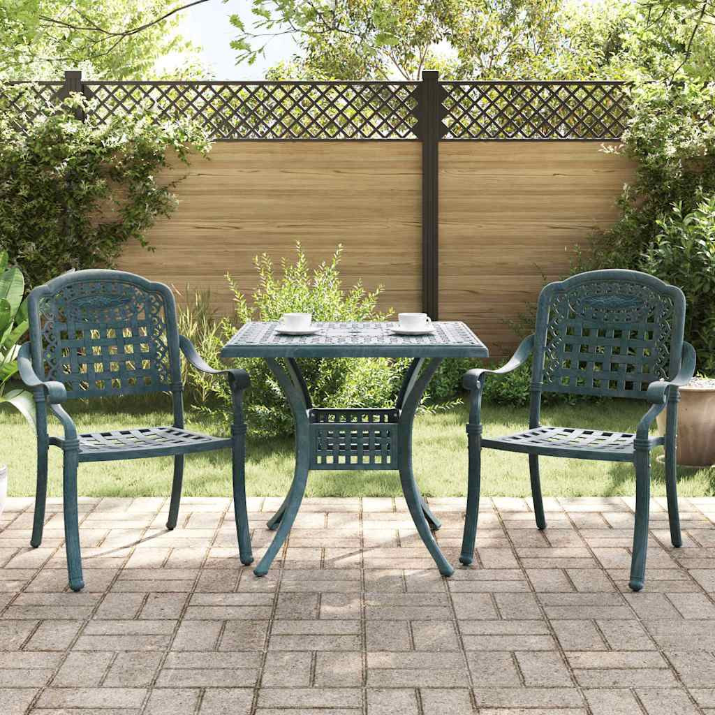 vidaXL Gartentisch Set 3 pcs Grün Gussaluminium