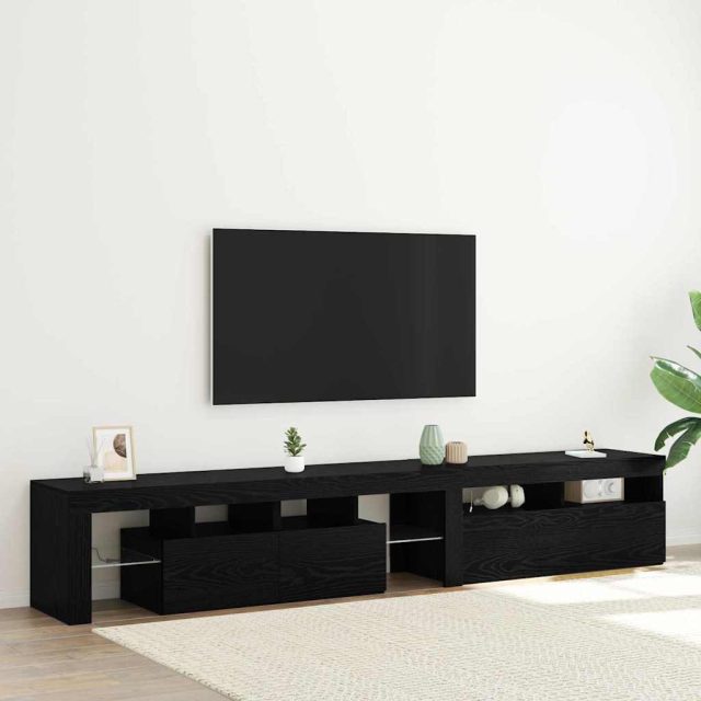 vidaXL TV-Schränk 2 pcs Schwarz Eichen-Optik 230 x 36,5 x 40 cm