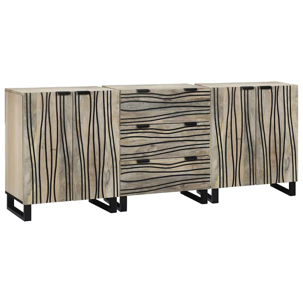 vidaXL Badezimmermöbel-Set mit Schubladen 3 pcs Weiß Holzwerkstoff