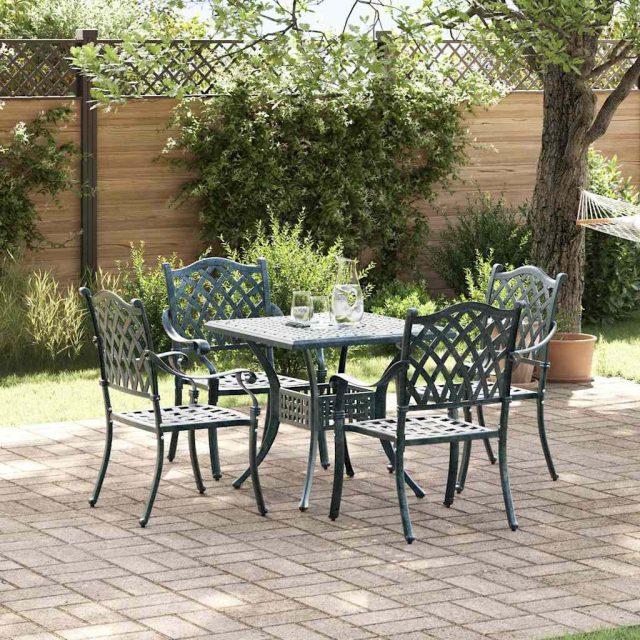 vidaXL Gartentisch Set 5 pcs Grün Gussaluminium