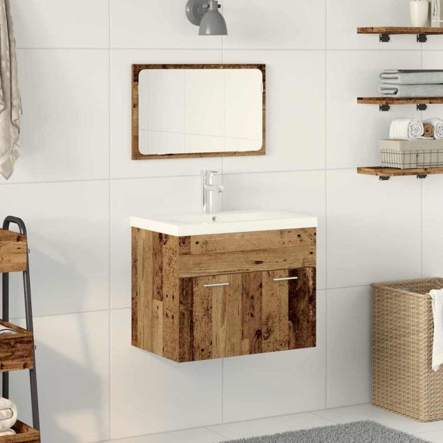vidaXL Badezimmerschrank mit Schubladen Wandmontiert Holzwerkstoff