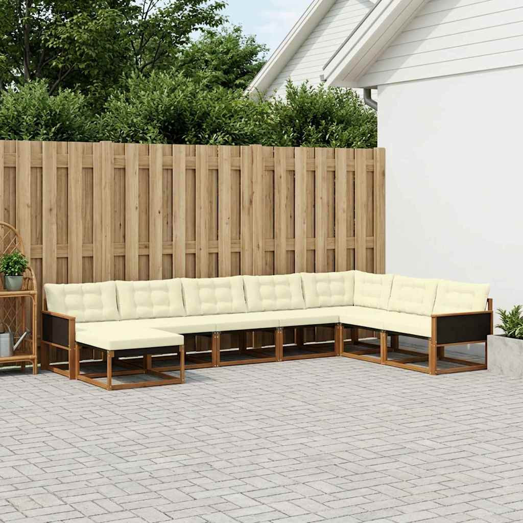 vidaXL Outdoor-Sofagarnitur mit Kissen 8 pcs Natur und Creme