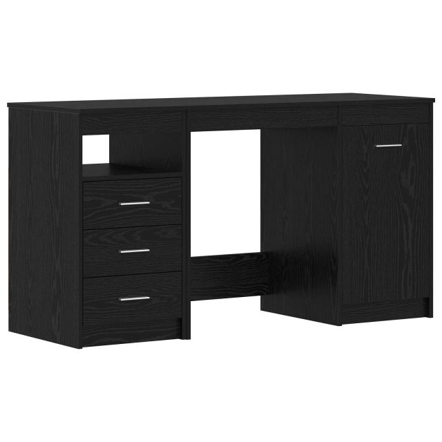 vidaXL Schreibtisch 2 pcs Schwarz Eichen-Optik 140 x 50 x 76 cm