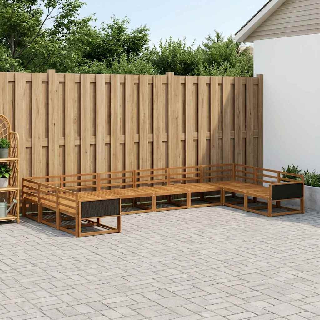 vidaXL Outdoor-Sofagarnitur 10 pcs Natur Massivholz Akazie