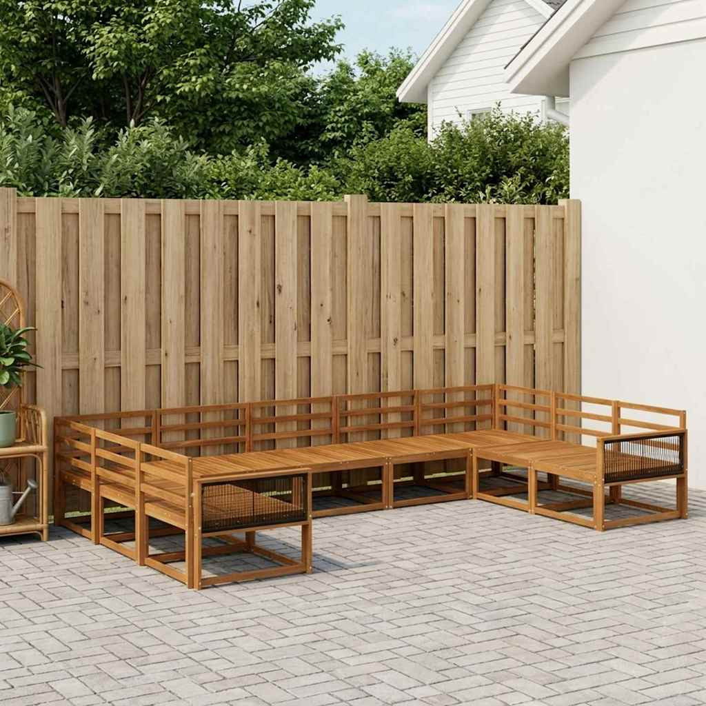 vidaXL Outdoor-Sofagarnitur 10 pcs Natur Massivholz Akazie