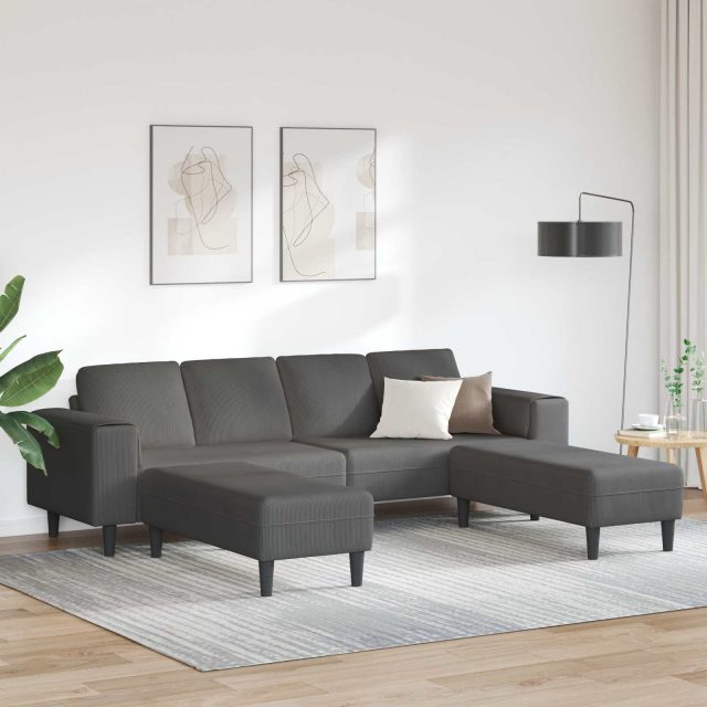 vidaXL Sofa Dunkelgrau 250 x 188 x 76 cm Cordstoff
