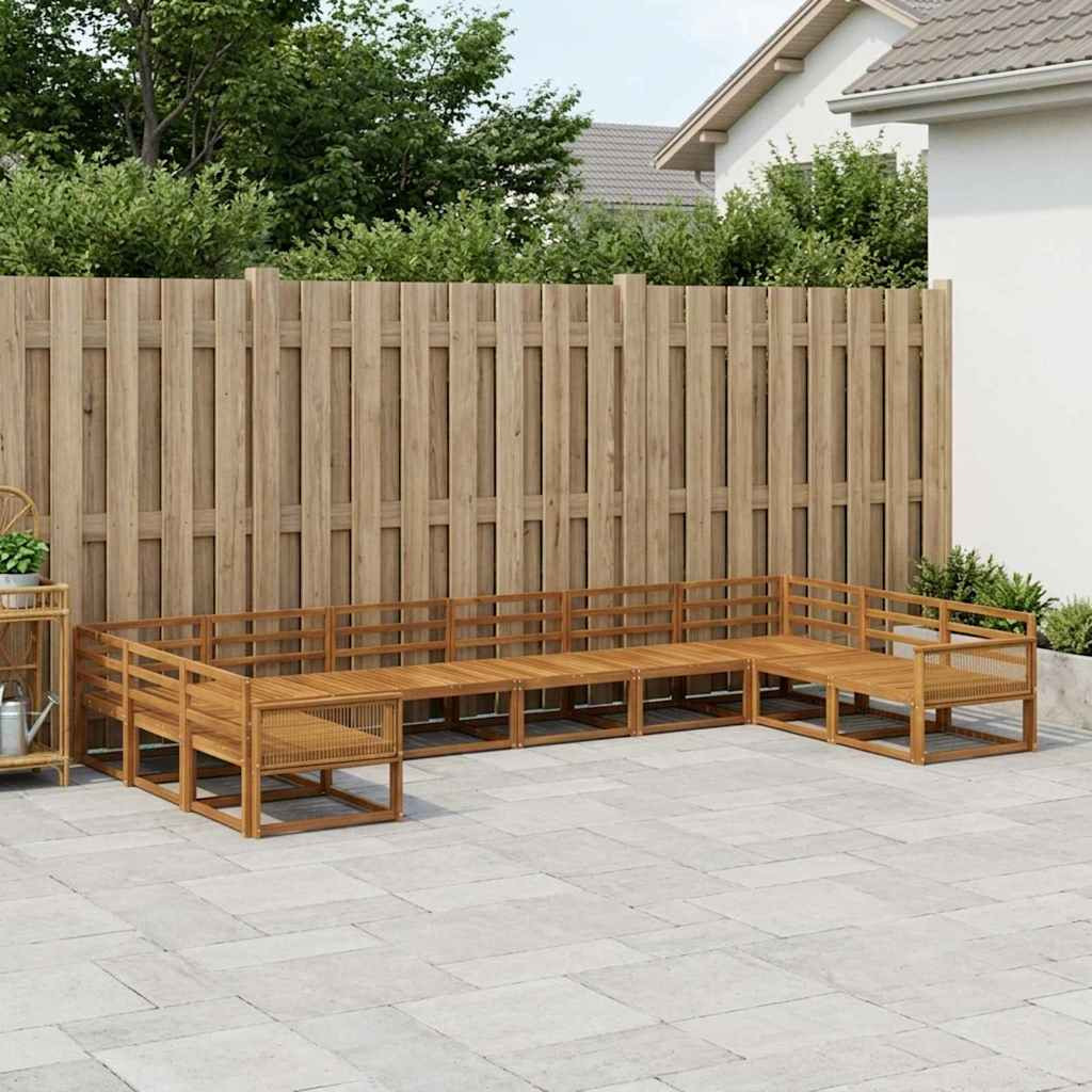 vidaXL Outdoor-Sofagarnitur 10 pcs Natur Massivholz Akazie
