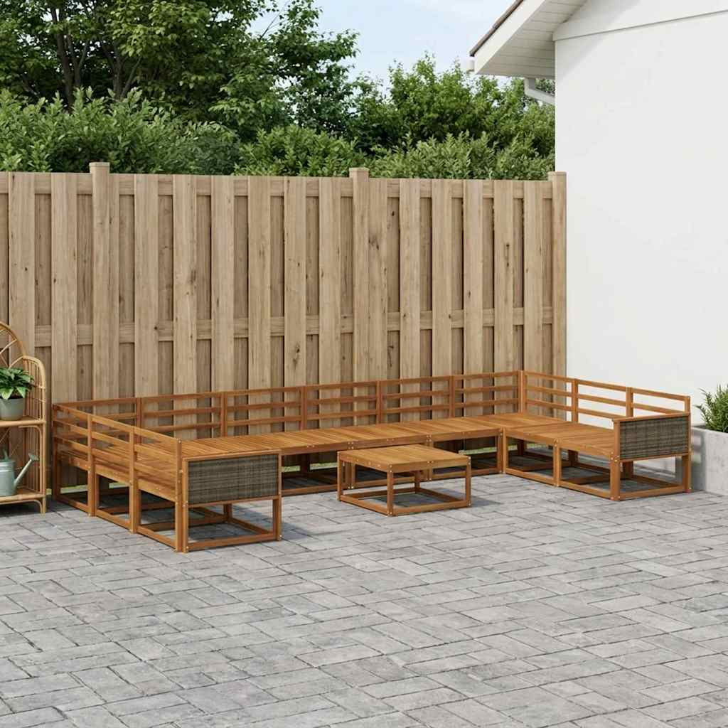 vidaXL Outdoor-Sofagarnitur 11 pcs Natur Massivholz Akazie